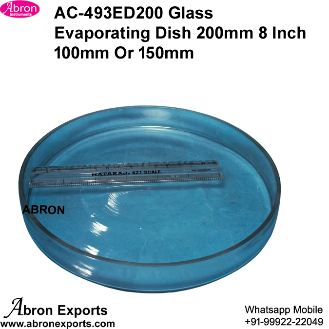 Glass Evaporating Dish 200mm 8 Inch Bottom Plate Petri Dish Bottom Only 10pc Abron AC-493ED200 